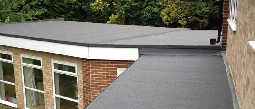 EPDM roofing installed on a flat roof